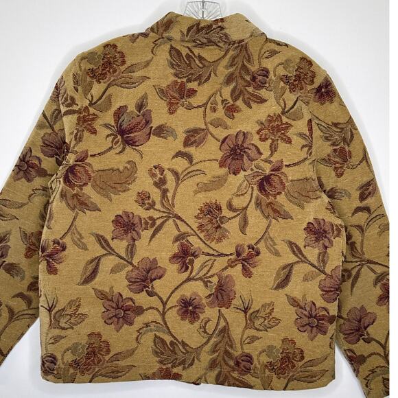 Vintage Robyne Faure Floral Tapestry Jacket 90s Boho fall brown Medium - Picture 13 of 14